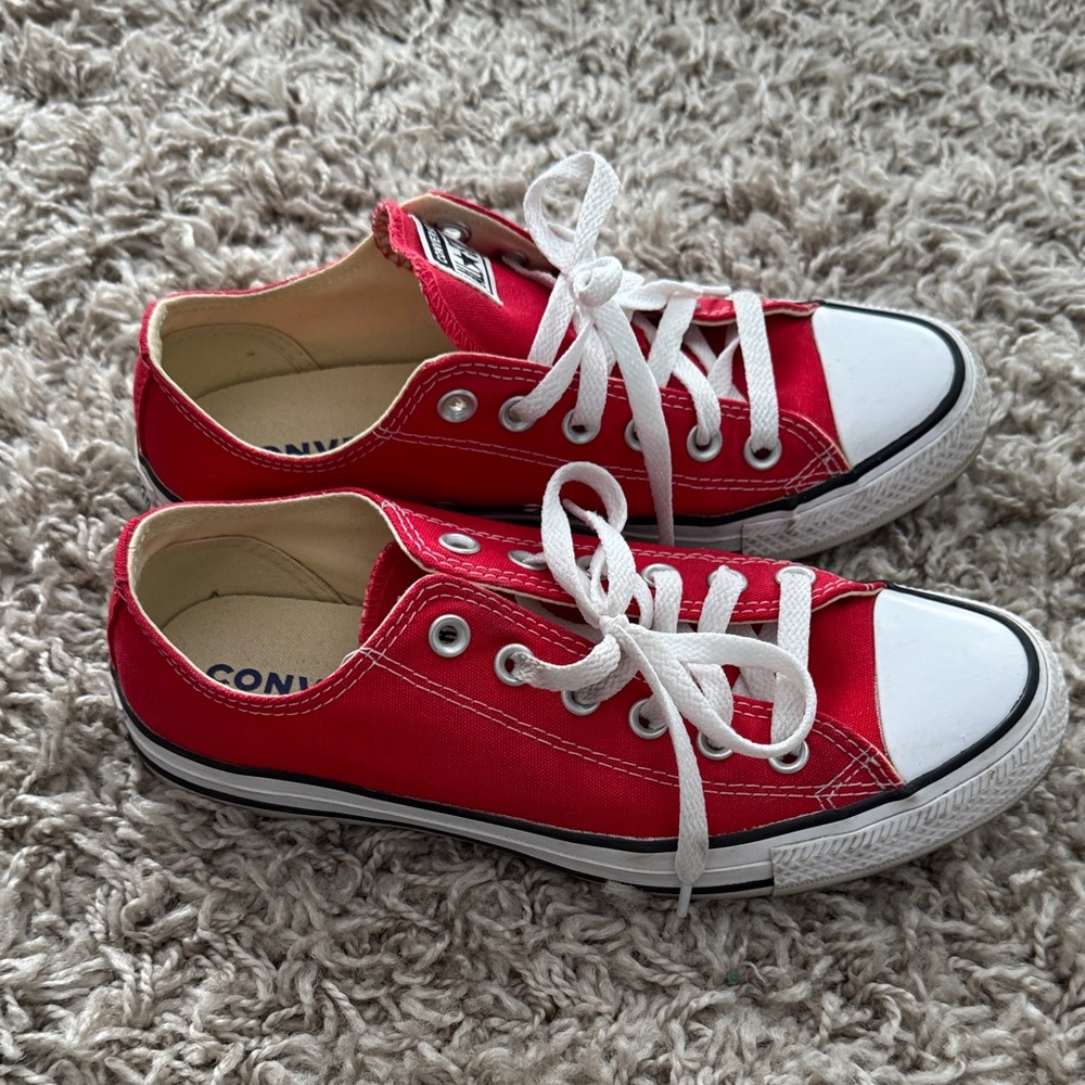 Converse  Women’s Red and White Sneakers